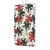 モザイクゲッコス模様 – 赤白黒 カーエアーフレッシュナー (左)