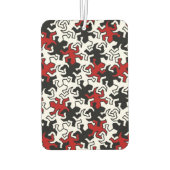 モザイクゲッコス模様 – 赤白黒 カーエアーフレッシュナー (裏面)