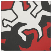 モザイクゲッコス模様 – 赤白黒 ファブリック (見本)