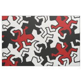 モザイクゲッコス模様 – 赤白黒 ファブリック (ファットクウォーター)