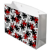 モザイクゲッコス模様 – 赤白黒 ラージペーパーバッグ (裏面アングル)