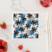モザイクゲッコス模様 – 青白黒灰色 スタンダードカクテルナプキン (インサイチュ)