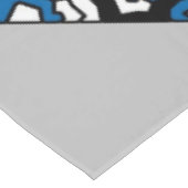 モザイクゲッコス模様 – 青白黒灰色 テーブルクロス (アングル)