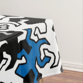 モザイクゲッコス模様 – 青白黒灰色 テーブルクロス (インサイチュ)