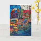 モザイクサン・アントニオの挨拶状 カード (黄色い花)