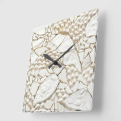 モザイクシェルタイル時計 スクエア壁時計 (傾斜)