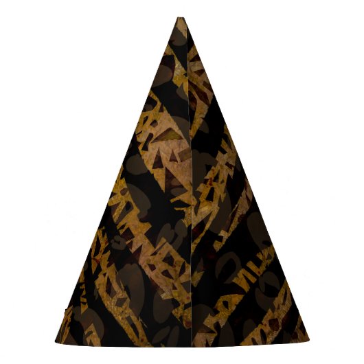 モザイクシックエレガントサファリグラムジャングルプリント パーティーハット (裏面)