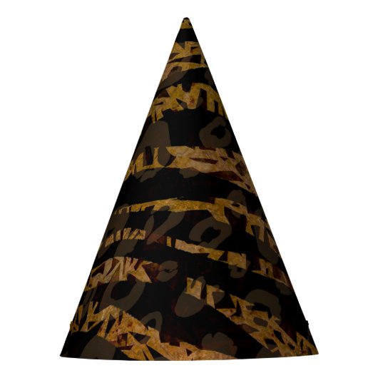 モザイクシックエレガントサファリグラムジャングルプリント パーティーハット (正面)