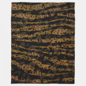 モザイクシックエレガントサファリグラムジャングル フリースブランケット (正面)