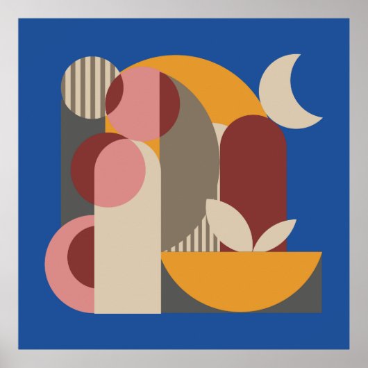 モザイクジオメトリック抽象芸術壁画モダンアート ポスター (正面)