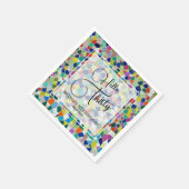 モザイクスタイリッシュカラフルハロー30歳の誕生日 スタンダードカクテルナプキン (角)