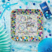 モザイクスタイリッシュカラフルハロー30歳の誕生日 ペーパープレート (パーティー)