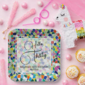 モザイクスタイリッシュカラフルハロー30歳の誕生日 ペーパープレート (パーティー)