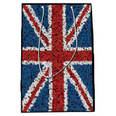 モザイクスタイルの英国国旗の旗 ミディアムペーパーバッグ (正面)