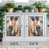 モザイクスタイルアートのグラマラスな女性EB7Rデコpage 薄葉紙