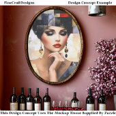 モザイクスタイルアートのグラマラスな女性EB7Rデコpage 薄葉紙