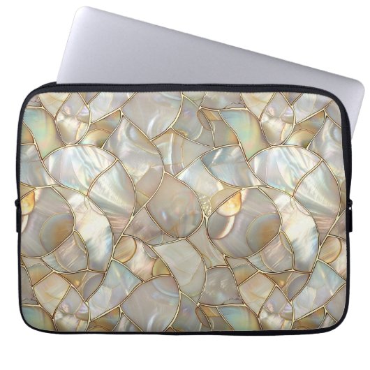 モザイクスタイルマザーオブパールエレクトロニクスバッグ ラップトップスリーブ (正面)