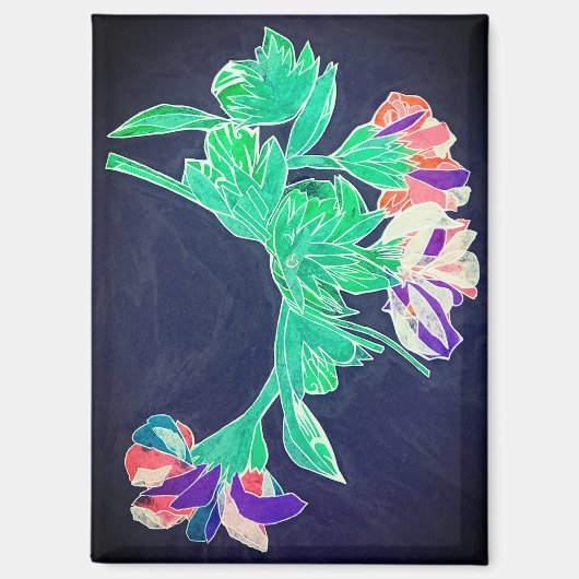 モザイクスタイル花 マグネット (正面)