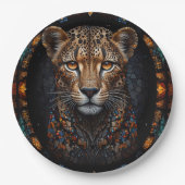 モザイクステンドグラスチーズポートレート ペーパープレート (正面)