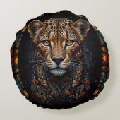 モザイクステンドグラスチーズポートレート ラウンドクッション (裏面)