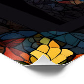 モザイクステンドグラスブラックパンサーポートレート ポスター (コーナー)