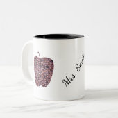 モザイクステンドグラス先生の名前 ツートーンマグカップ (正面左)