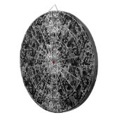 モザイクストーンガラスブラックグレーホワイト ダーツボード (正面右)