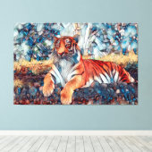 モザイクタイガー延伸キャンバスアートプリント キャンバスプリント (インサイチュ (ウッドフロア))