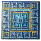 モザイクタイルギリシャの蛇行鍵 タイル (正面)