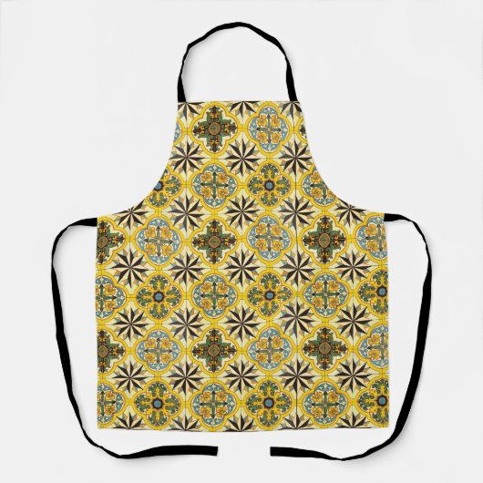 モザイクタイルパターン枕カバー エプロン (正面)