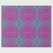 モザイクタイル模様パープルとブルーグリーンボー ラッピングペーパー (フラット)