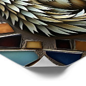 モザイクタイル狼が月で遠吠え ポスター (角)