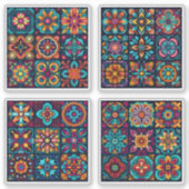 モザイクタイル花17 - 20 シール (正面)