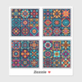 モザイクタイル花21 - 24 シール (シート)