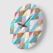 モザイクタイル – パステルとアーストーン ラージ壁時計 (傾斜)