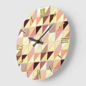 モザイクタイル – 黄色、金ゴールド、および地色 ラージ壁時計 (傾斜)