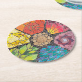 モザイクデザインと美カラフルしいコースター ラウンドペーパーコースター (アングル)