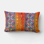 モザイクデザイン(金ゴールド、赤、青、白) ランバークッション (裏面)