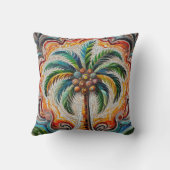 モザイクトロピカルパームツリーアート クッション (裏面)