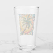 モザイクトロピカルパームツリービーチ沿岸 タンブラーグラス (裏面)