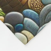 モザイクトロピカルビーチサンセットパームツリー フリースブランケット (角)