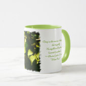 モザイクトンボまたは詩が付いている夕べライト マグカップ (正面右)