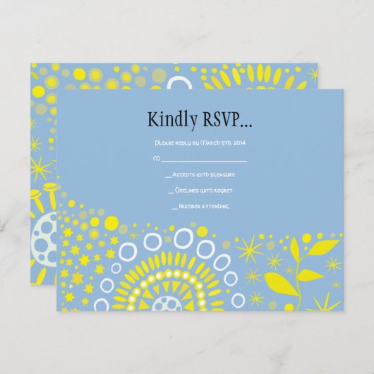 モザイクドーヴオーフピースバルミツワー招待状 招待状 (正面/裏面)