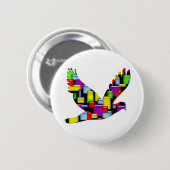 モザイクハト 缶バッジ (正面&裏面)