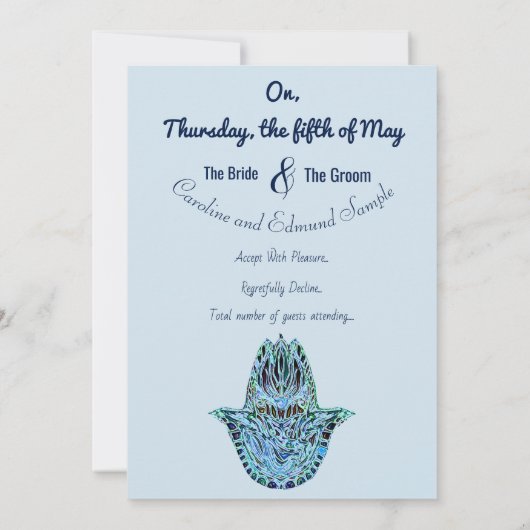 モザイクハムザハンド 招待状 (裏面)