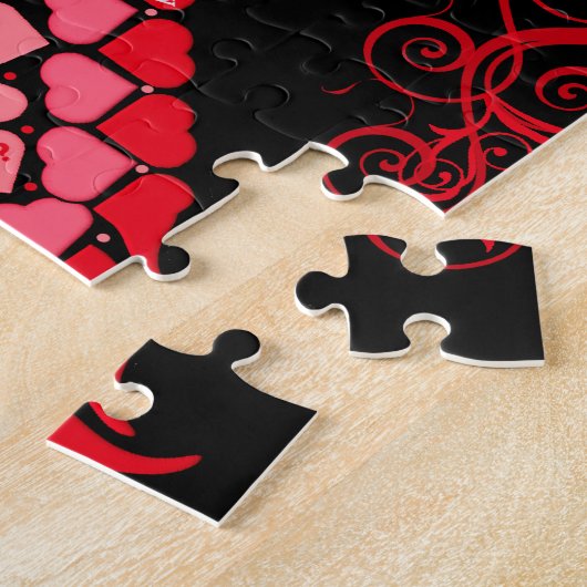 モザイクハートの求婚のパズル ジグソーパズル (側面)