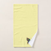 モザイクバタフライイエロー バスタオルセット (ハンドタオル)