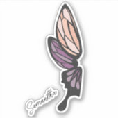 モザイクバタフライ名前をカスタムする シール (正面)