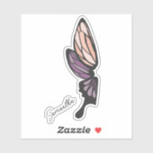 モザイクバタフライ名前をカスタムする シール (シート)