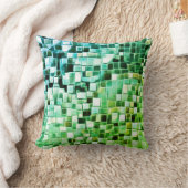 モザイクバブルアート/グリーンリーフ/ クッション (ブランケット)